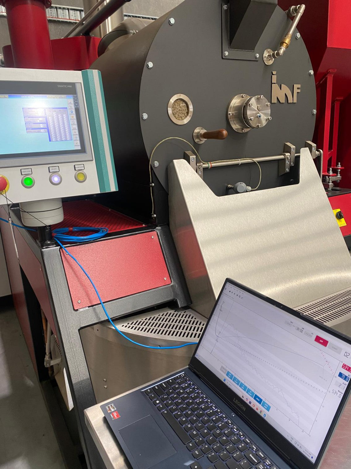 Andaky Coffee Traders using precision software to program the perfect roast profile for Acevedo Huila Colombian beans.